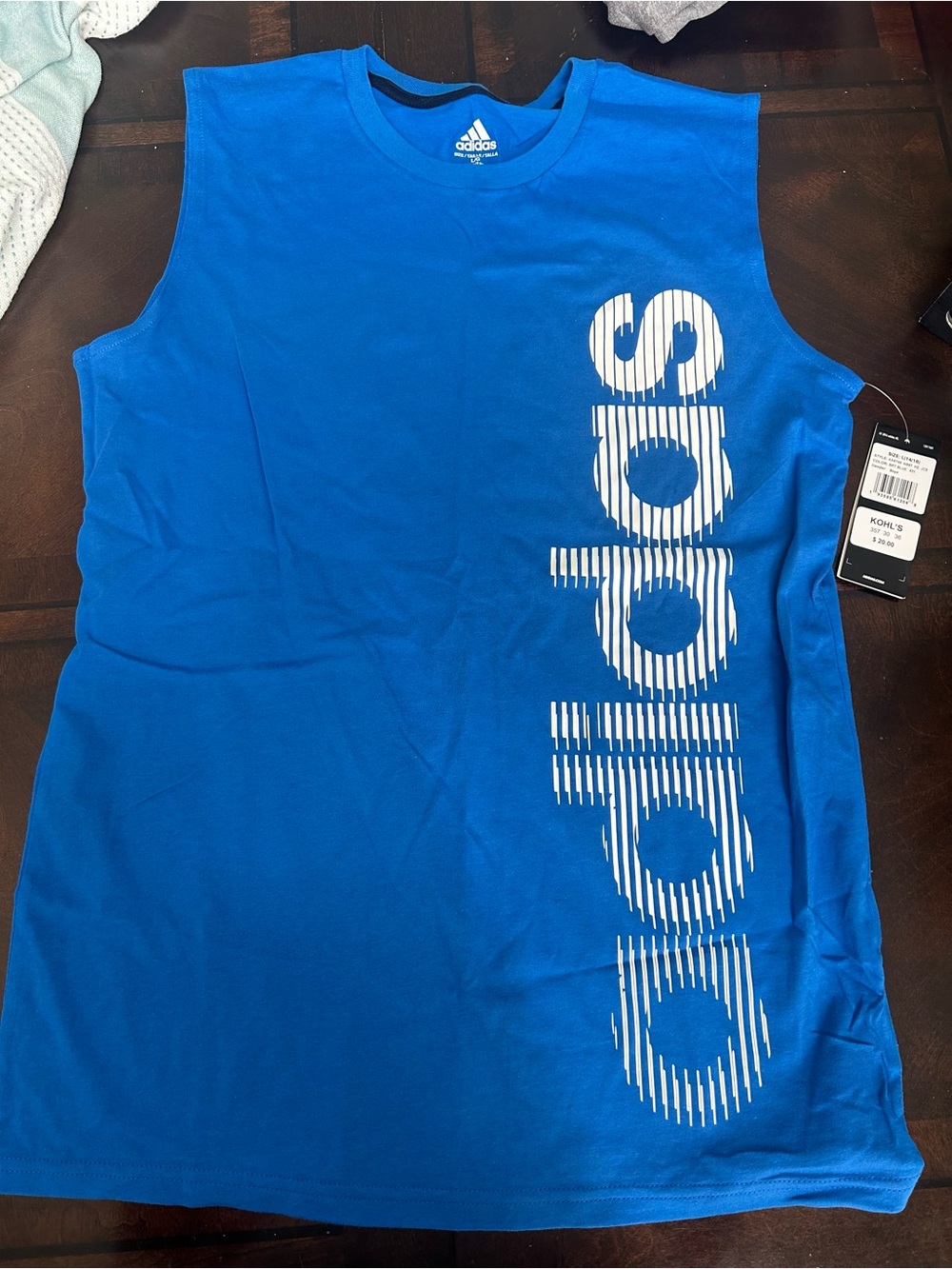 adidas Royal Blue Sleeveless Logo Tank